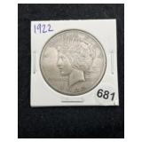 1922 Peace Silver Dollar Coin