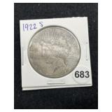 1922 S Peace Silver Dollar Coin