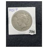 1922 D Peace Silver Dollar Coin