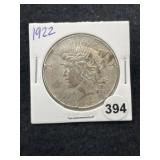 1922 Peace Silver Dollar Coin