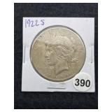 1922 S Peace Silver Dollar Coin