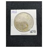 1922 Peace Silver Dollar Coin