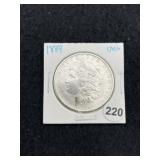 1889 UNC Morgan Silver Dollar Coin