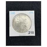 1889 UNC Morgan Silver Dollar Coin