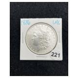 1886 UNC Morgan Silver Dollar Coin