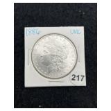 1886 UNC Morgan Silver Dollar Coin