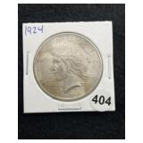 1924 Peace Silver Dollar Coin