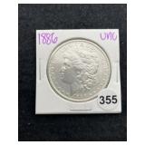 1886 UNC Morgan Silver Dollar Coin