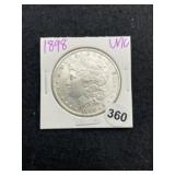 1898 UNC Morgan Silver Dollar Coin