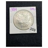 1889 UNC Morgan Silver Dollar Coin