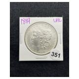 1889 UNC Morgan Silver Dollar Coin