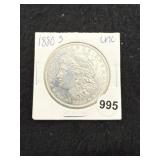 1880 S UNC Morgan Silver Dollar Coin