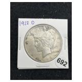 1922 D Peace Silver Dollar Coin
