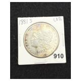 1881 S UNC Morgan Silver Dollar Coin