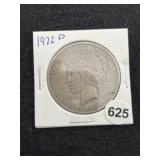 1922 D Peace Silver Dollar Coin