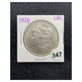 1896 UNC Morgan Silver Dollar Coin