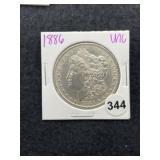 1886 UNC Morgan Silver Dollar Coin