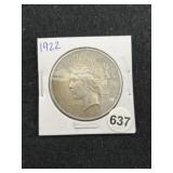 1922 Peace Silver Dollar Coin