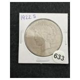 1922 S Peace Silver Dollar Coin