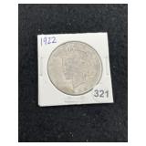 1922 Peace Silver Dollar Coin