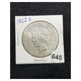 1922 S Peace Silver Dollar Coin