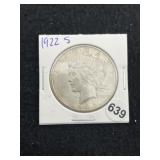 1922 S Peace Silver Dollar Coin
