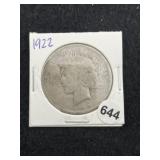 1922 Peace Silver Dollar Coin