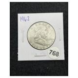 1962 Franklin Half Dollar Silver Coin