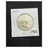 1954 Franklin Half Dollar Silver Coin
