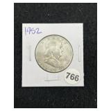 1952 Franklin Half Dollar Silver Coin