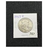 1957 D Franklin Half Dollar Silver Coin