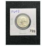 1964 D Washington Silver Quarter Coin