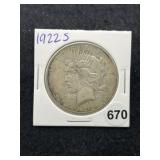 1922 S Peace Silver Dollar Coin