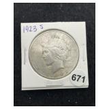 1923 S Peace Silver Dollar Coin