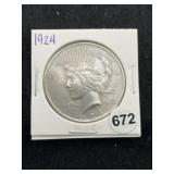 1924 Peace Silver Dollar Coin