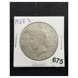 1922 S Peace Silver Dollar Coin
