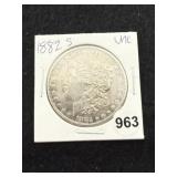 1882 S UNC Morgan Silver Dollar Coin