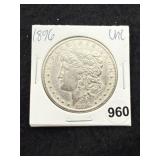 1896 UNC Morgan Silver Dollar Coin