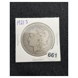 1921 S Morgan Silver Dollar Coin