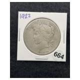 1922 Peace Silver Dollar Coin