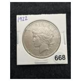 1922 Peace Silver Dollar Coin