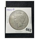 1922 D Peace Silver Dollar Coin