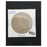 1922 Peace Silver Dollar Coin