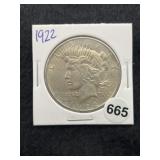1922 Peace Silver Dollar Coin
