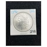 1896 UNC Morgan Silver Dollar Coin