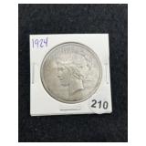 1924 Peace Silver Dollar Coin