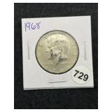 1968 Kennedy Half Dollar Silver Coin