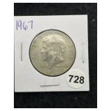 1967 Kennedy Half Dollar Silver Coin