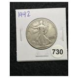 1942 Walking Liberty Half Dollar Silver Coin
