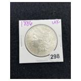 1886 UNC Morgan Silver Dollar Coin